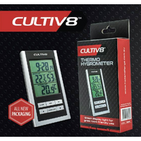 CULTIV8 DIGITAL THERMOMETER WITH LARGE LCD DISPLAY - HYGROMETER TEMP HUMIDITY